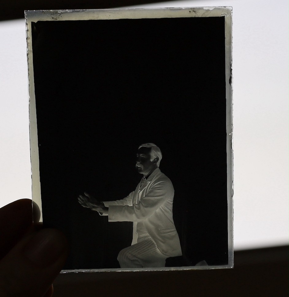 A selection of various photographic portrait, botanical, architectural slides depicting Victorian social history, cased
